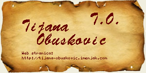 Tijana Obušković vizit kartica